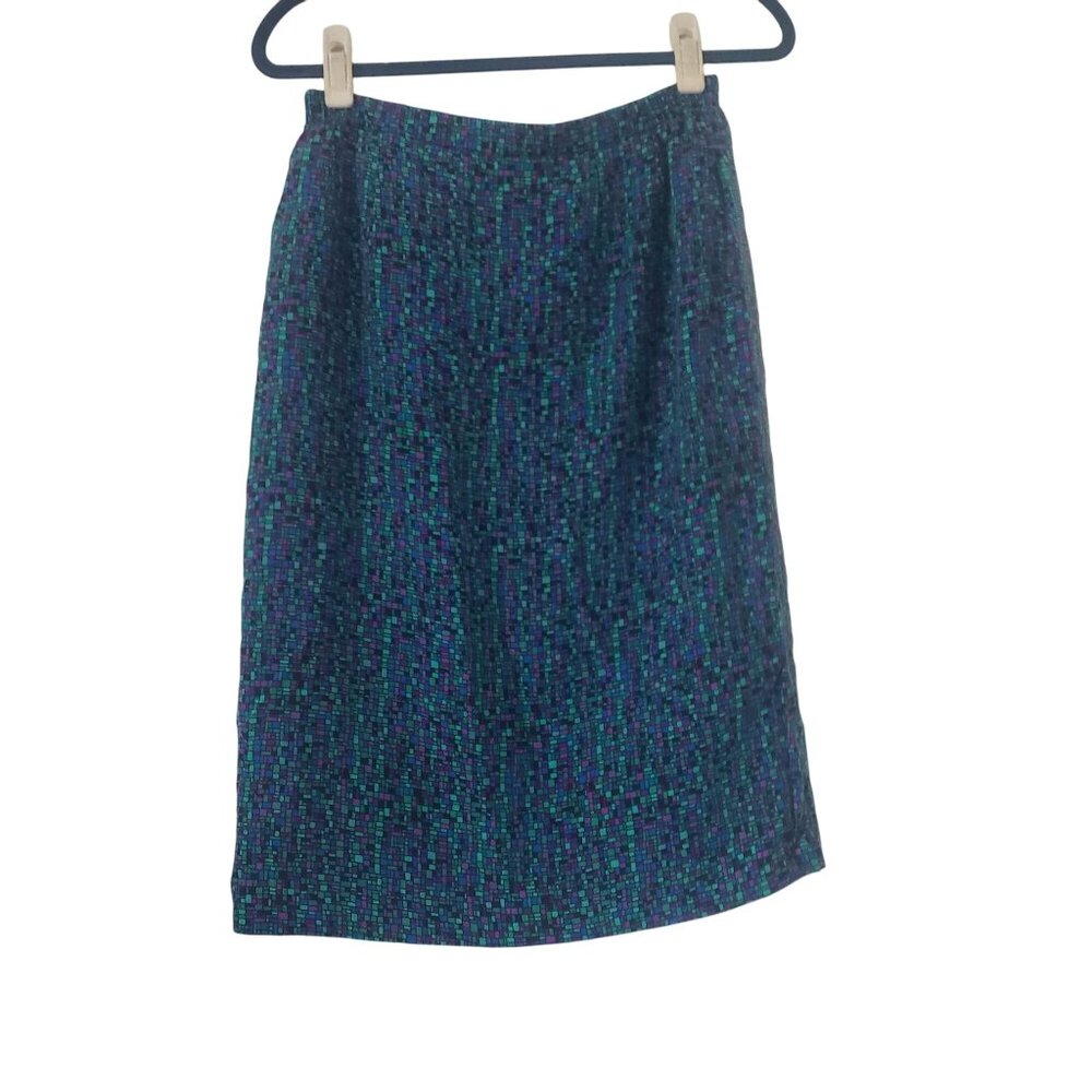 Anne Crimmins Umi Collections Vintage‎ 80s Womens Pencil Skirt Size 12 Silk Work